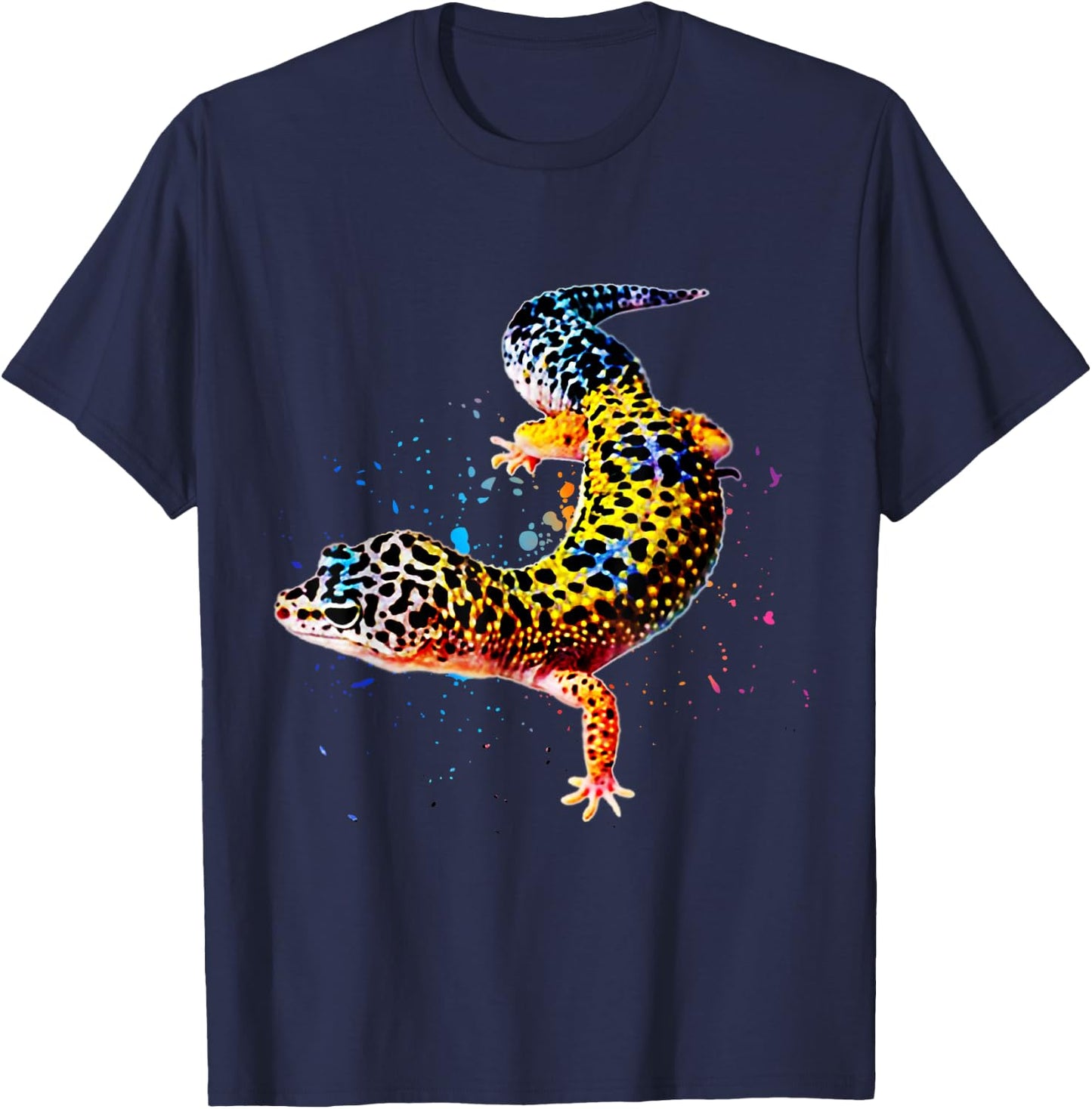 Leopard Gecko Watercolor Reptile Keeper Gecko Fan T-Shirt - T-Shirt | Navy