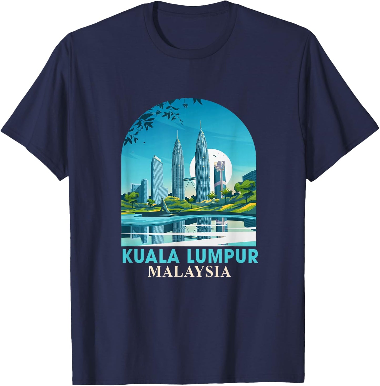 Kuala Lumpur Malaysia Travel Petronas Twin Towers Traveling T-Shirt - T-Shirt | Navy