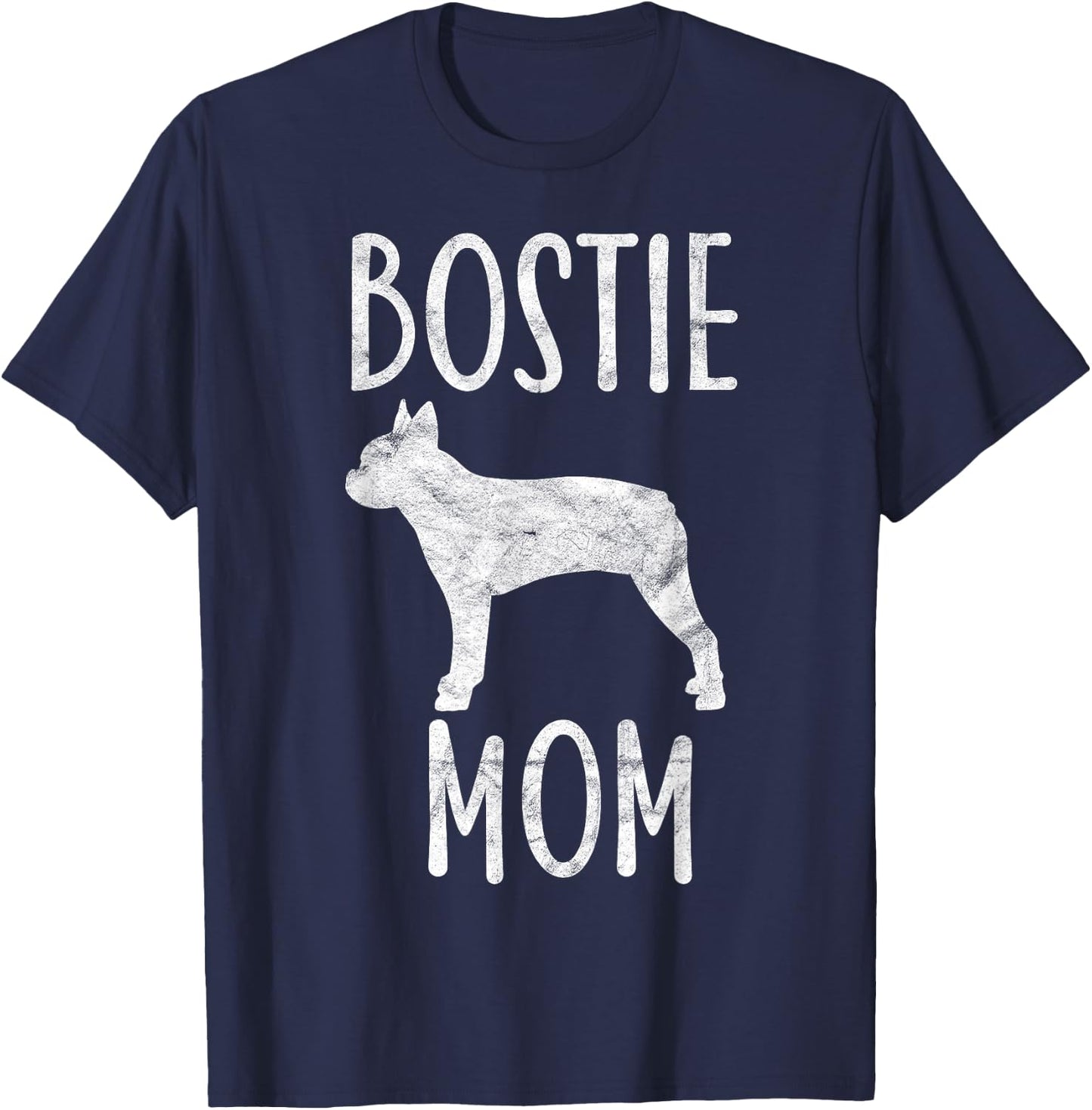 Vintage Boston Terrier Mom Gift Dog Owner Bostie Mother T-Shirt - T-Shirt | Navy