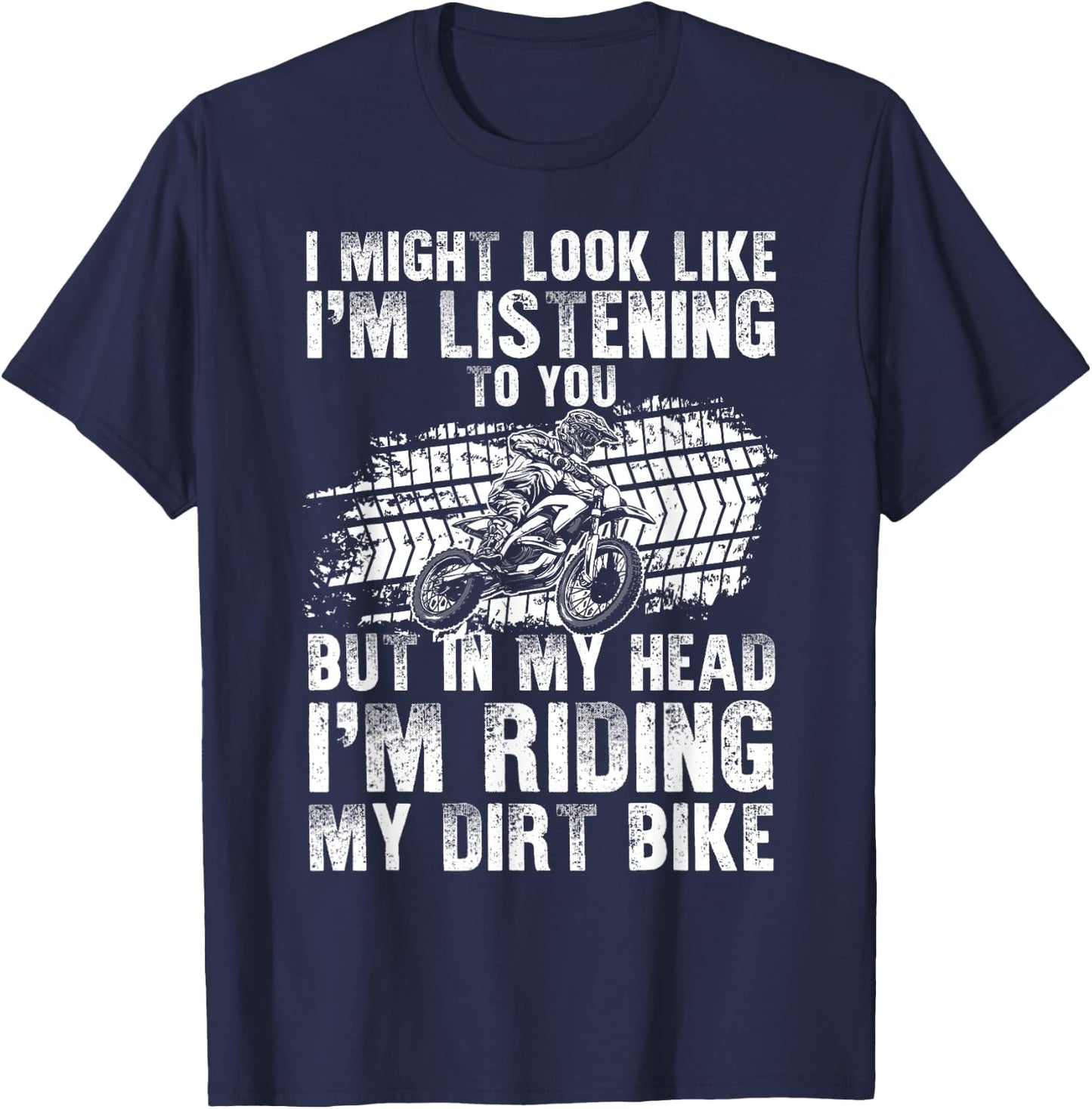 Funny Dirt Bike Art Women Dirtbike Motorcycle Riding T-Shirt - T-Shirt | Navy