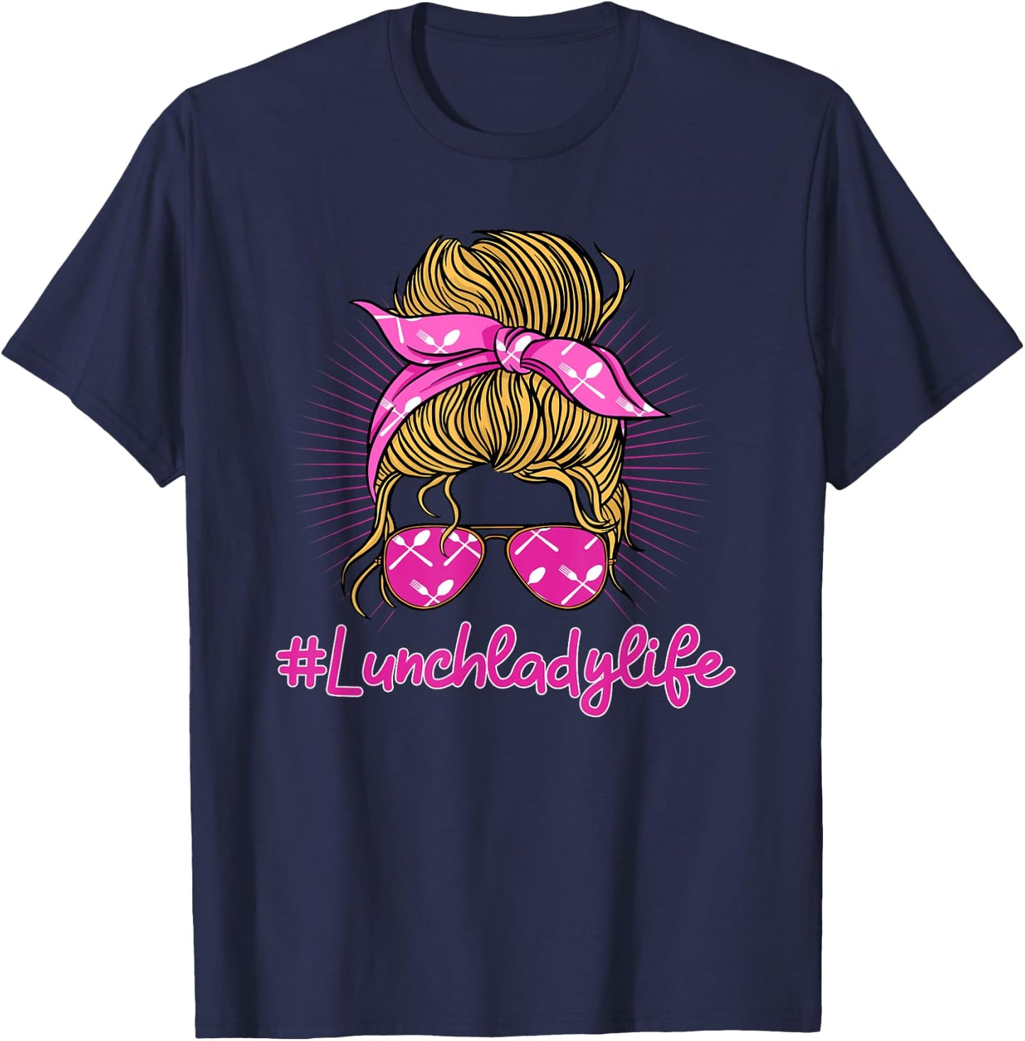 Lunch Lady Life School Food Service Worker Cafeteria Crew T-Shirt - T-Shirt | Navy