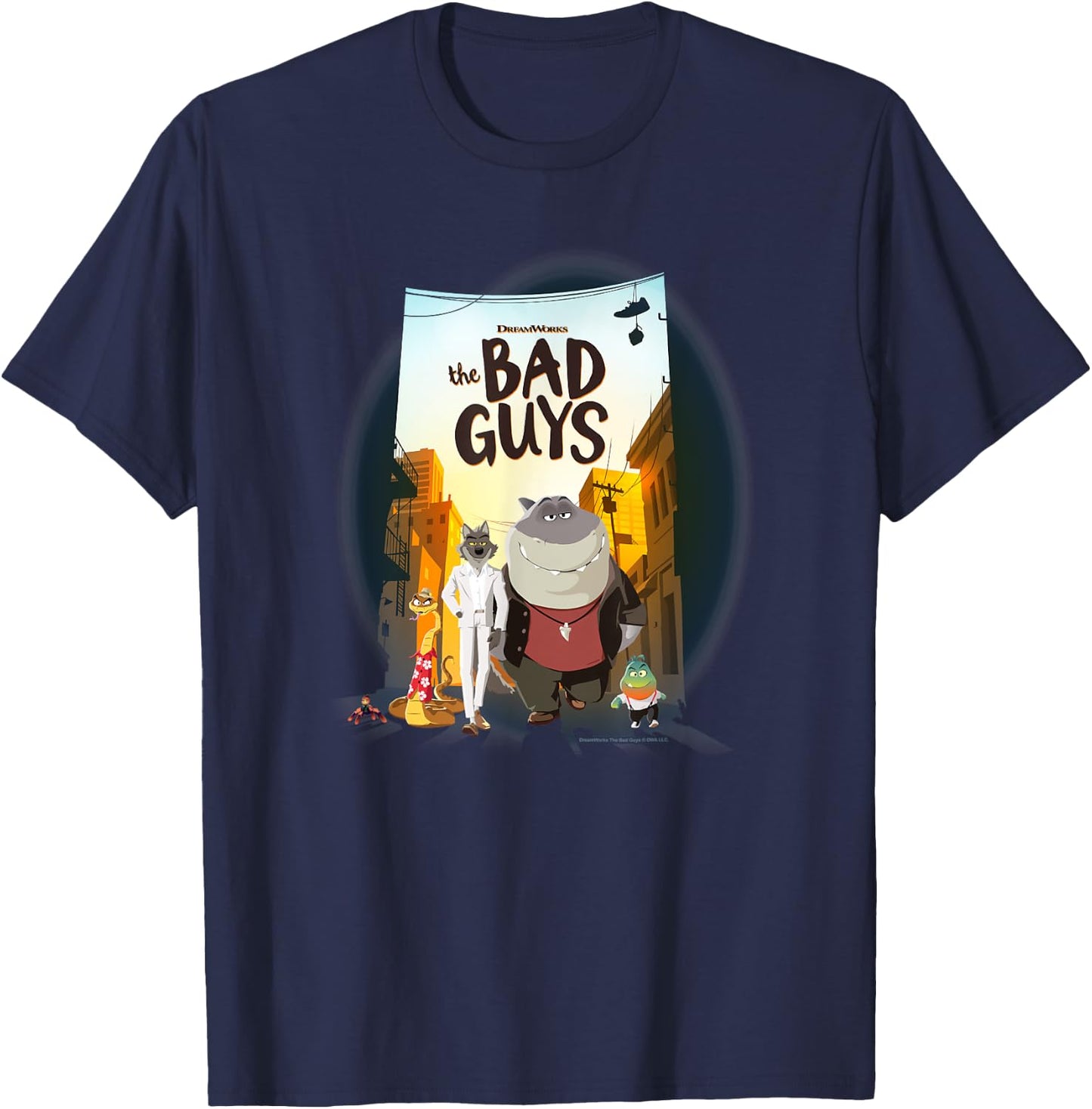 The Bad Guys Group Movie Poster Alternate T-Shirt - T-Shirt | Navy