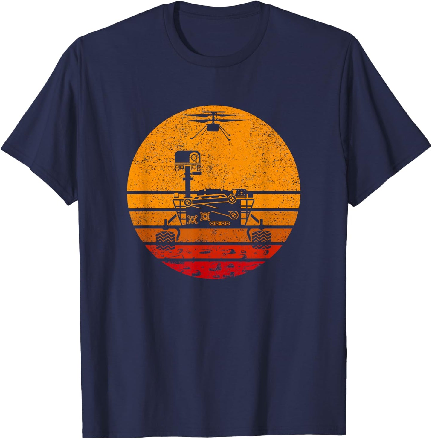 Retro Mars Rover 2021 - NASA Vintage Mars Landing T-Shirt - T-Shirt | Navy