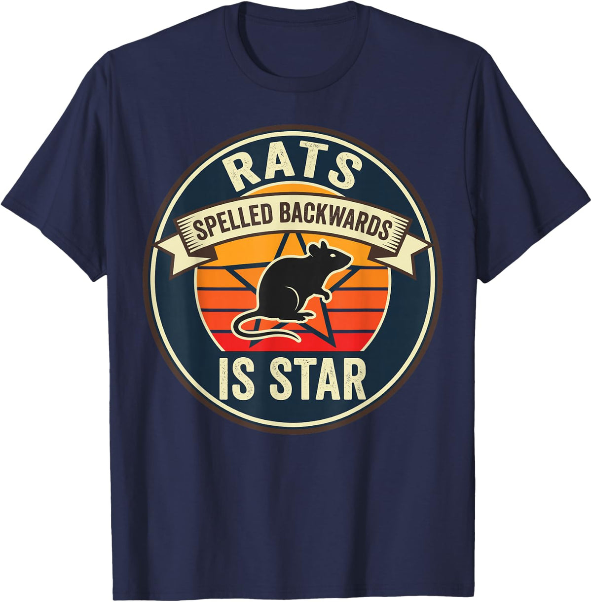 Rats Spelled Backwards is Star Rat Meme Rat Lover Animal Men T-Shirt - T-Shirt | Navy