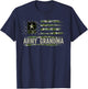 Vintage Army Grandma With Camo American Flag Veteran Gift T-Shirt - T-Shirt | Navy