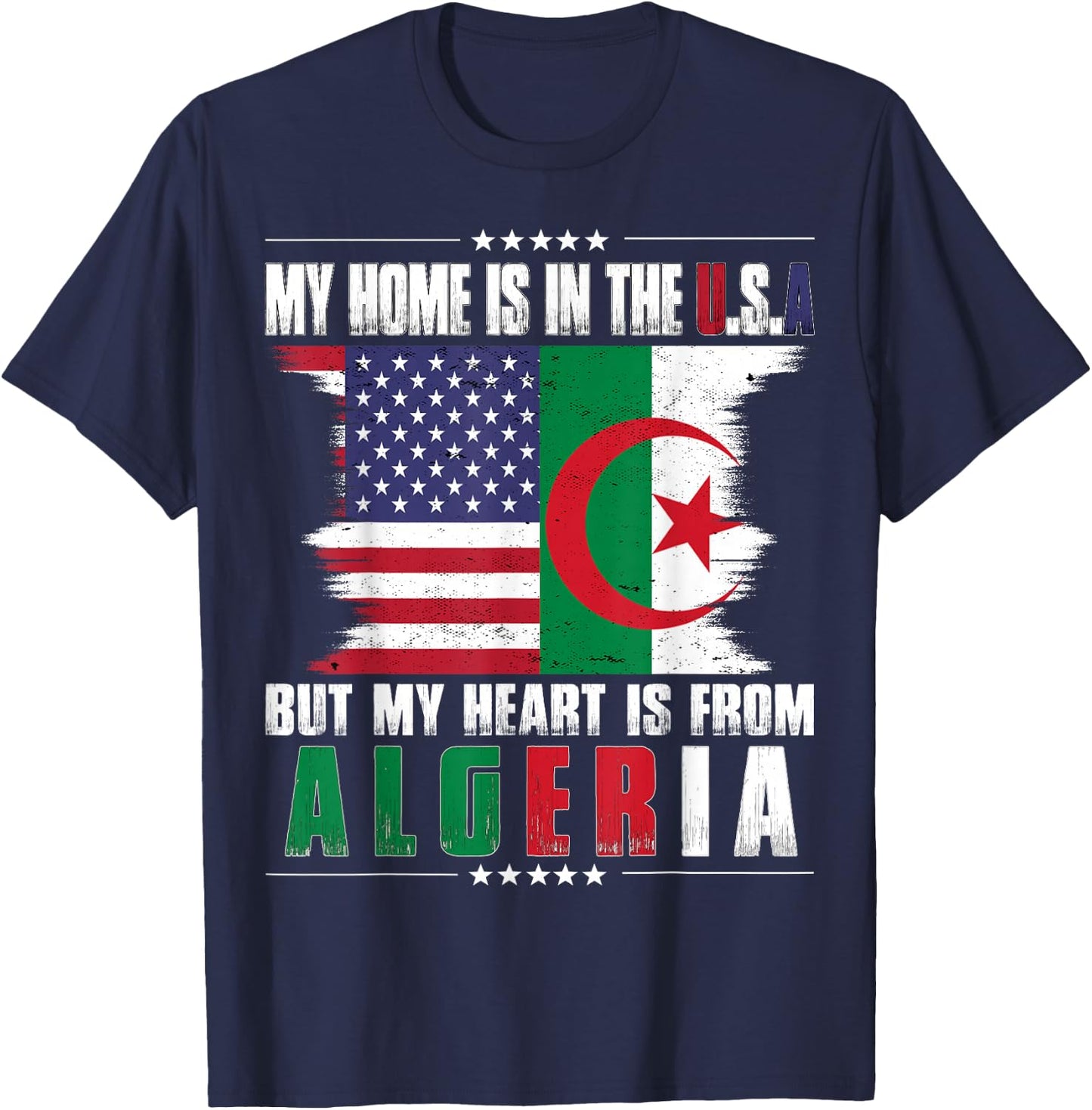 American Grown Patriot Algerian American from Algeria T-Shirt - T-Shirt | Navy