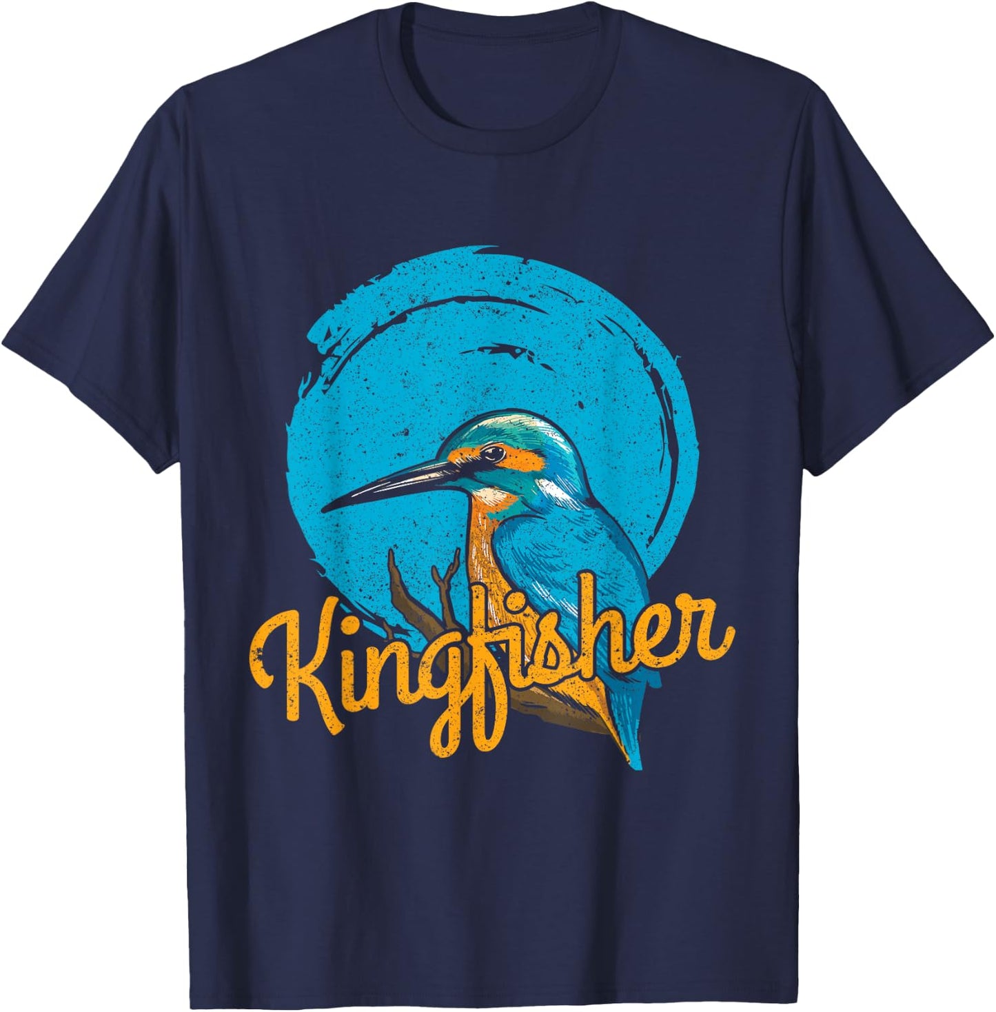 Kingfisher bird design gift bird lover T-Shirt - T-Shirt | Navy