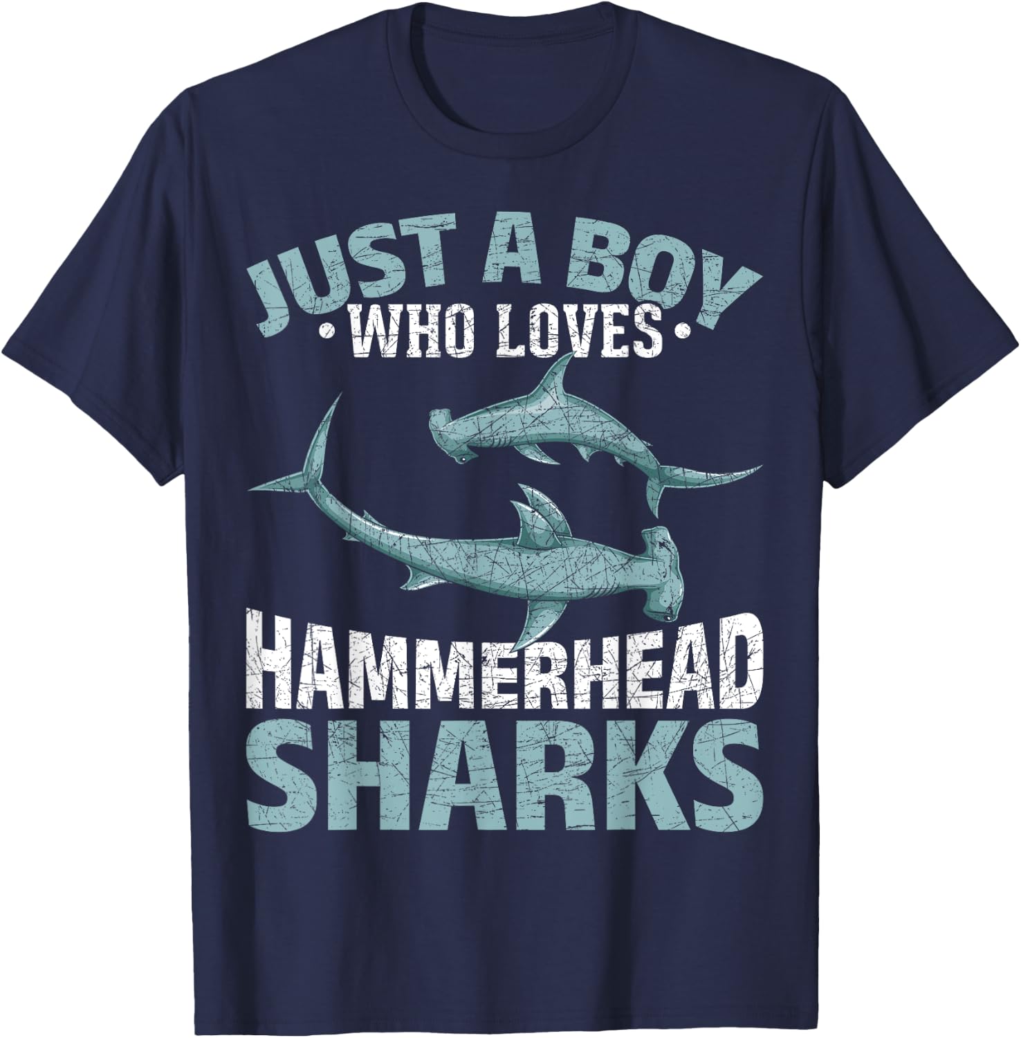 Just A Boy Who Loves Hammerhead Sharks Predator Hammerhead T-Shirt - T-Shirt | Navy