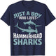 Just A Boy Who Loves Hammerhead Sharks Predator Hammerhead T-Shirt - T-Shirt | Navy