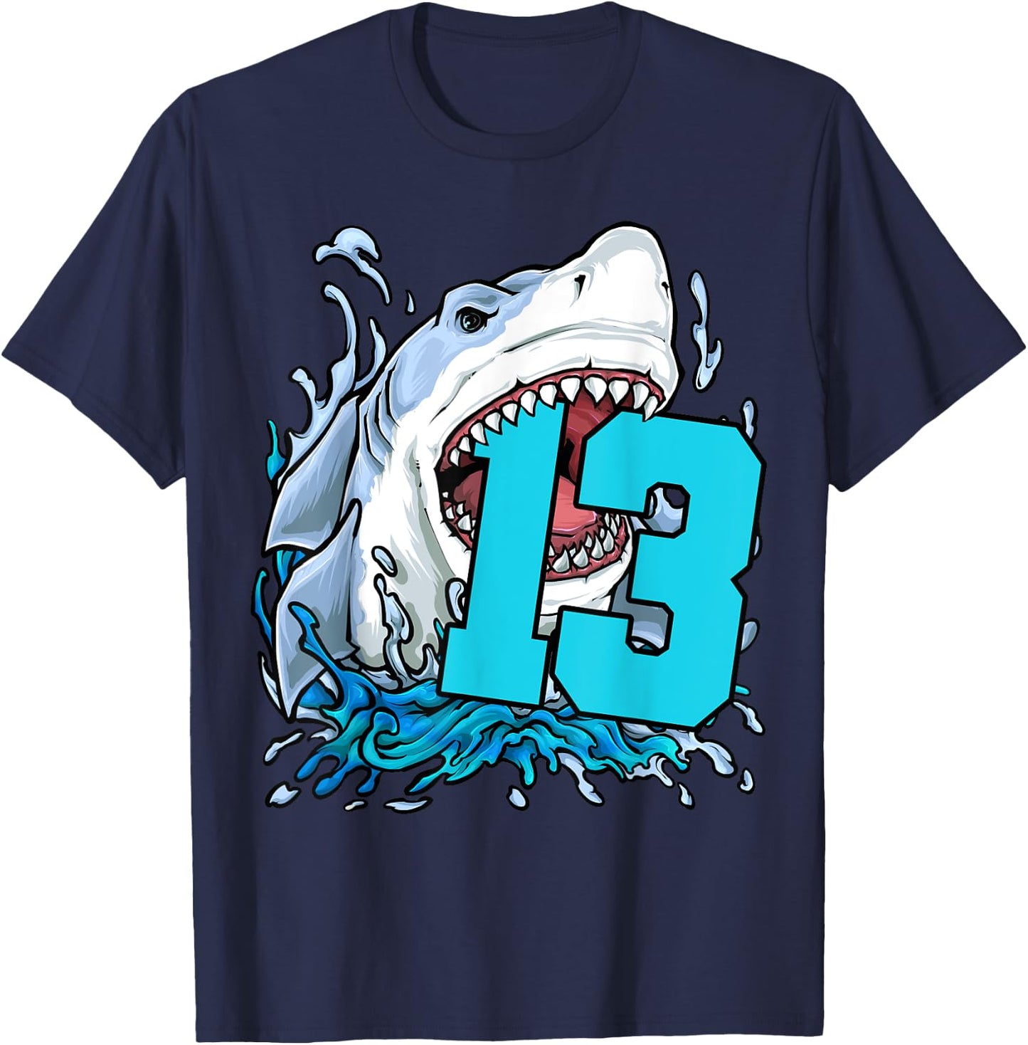 Shark Lover 13th Birthday T-Shirt - T-Shirt | Navy