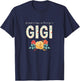 Happiness Is Being A Gigi Floral Flower Grandma T-Shirt - T-Shirt | Navy
