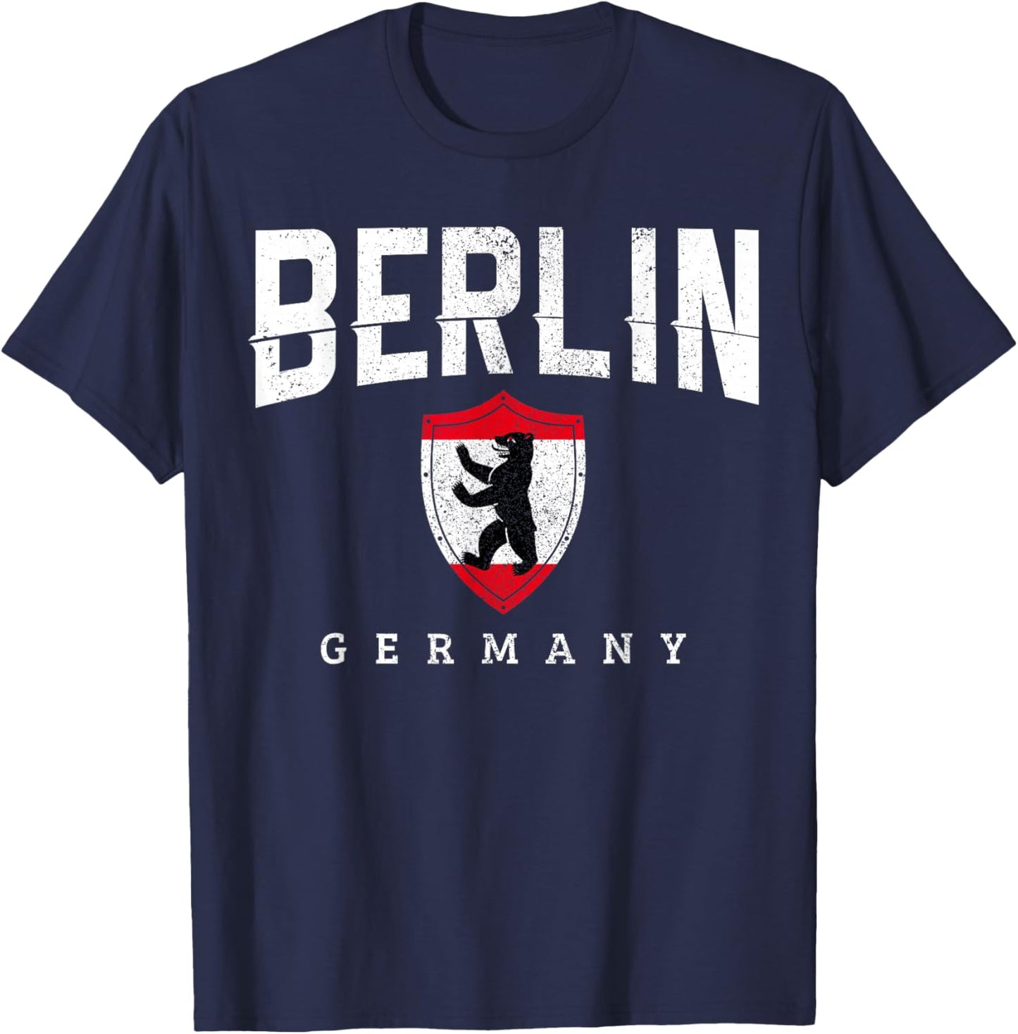 Berlin Germany Bear Flag Souvenir Travel German Gift T-Shirt - T-Shirt | Navy