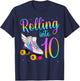 Rolling Into 10 years. Lets Roll I'm Turning 1 Roller Skates T-Shirt - T-Shirt | Navy