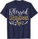 Leopard Blessed Grandma For Grandmother Granny Mimi Mother T-Shirt - T-Shirt | Navy