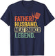 Father Husband Meat Smoker Legend Grilling Dad Meat Smoking T-Shirt - T-Shirt | Navy