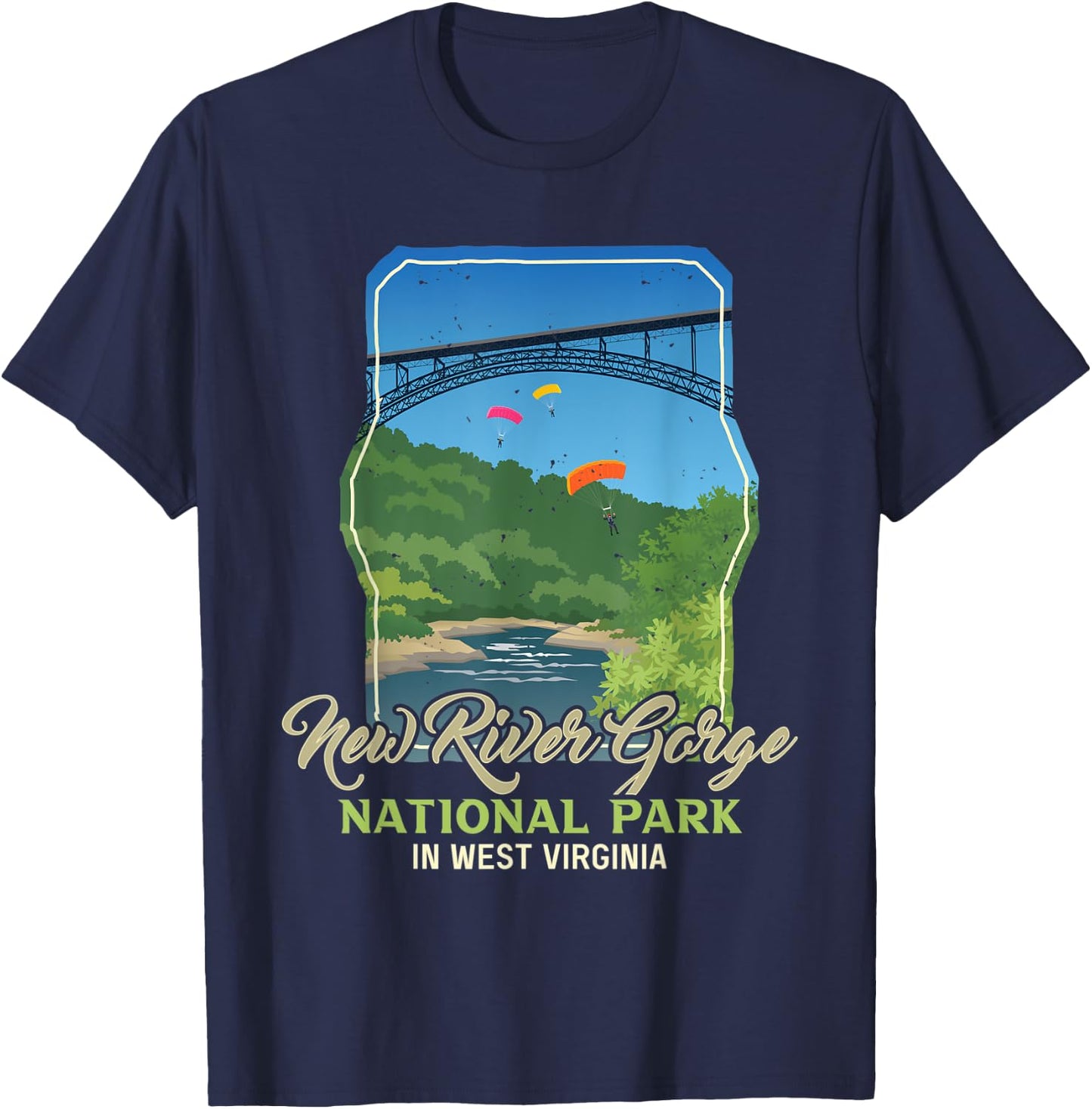 New River Gorge US National Park Preserve West Virginia Gift T-Shirt - T-Shirt | Navy