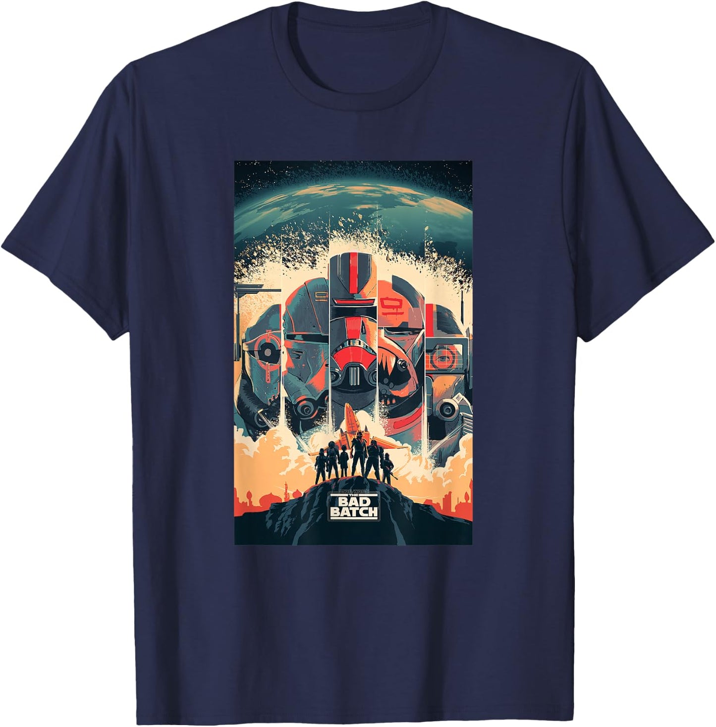 Star Wars The Bad Batch Clone Force 99 Series Poster T-Shirt - T-Shirt | Navy