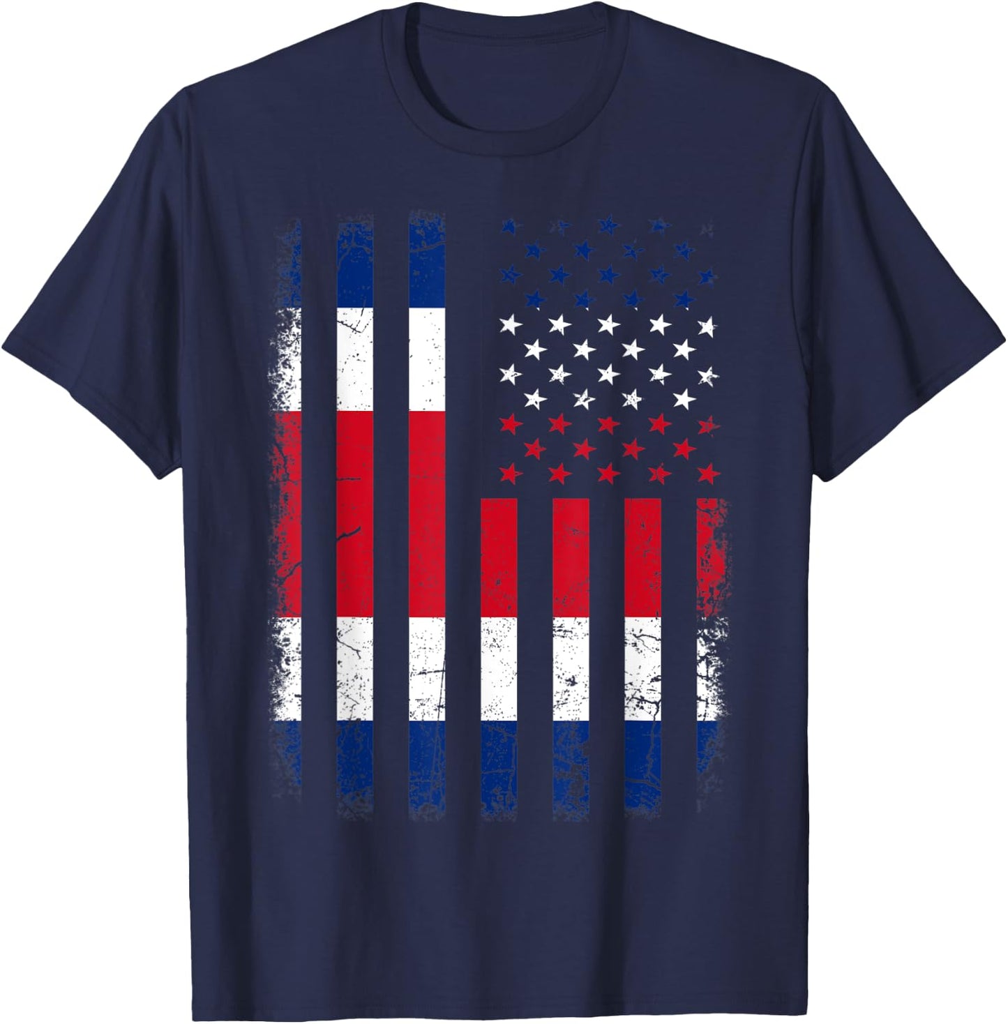 Costa Rican American Flag Costa Rican Roots Costa Rica T-Shirt - T-Shirt | Navy