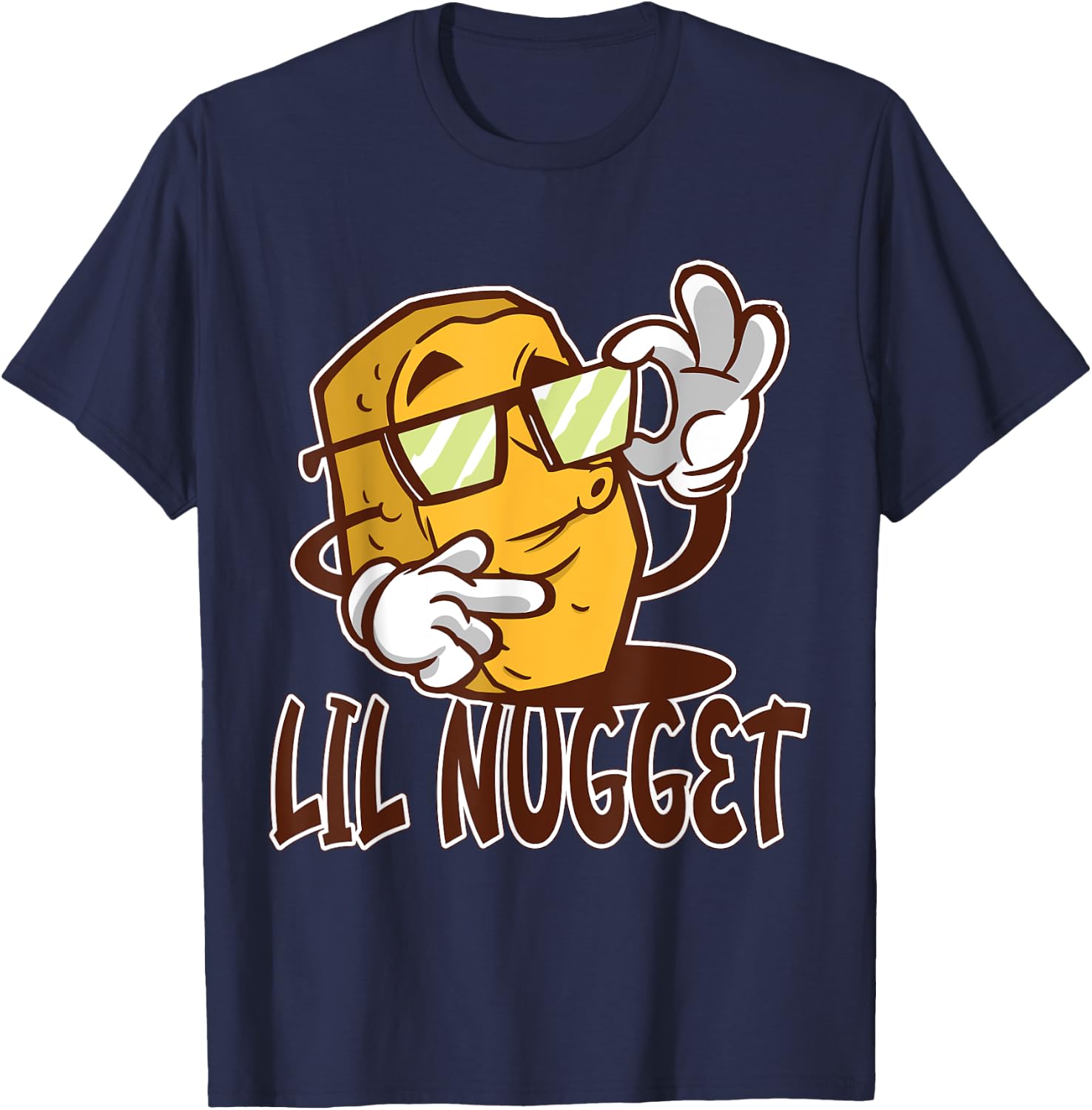 Lil Nugget Chicken Nugget T-Shirt - T-Shirt | Navy