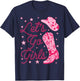 Let's Go Girls Groovy Country Cowgirl Hat Boots Bachelorette T-Shirt - T-Shirt | Navy