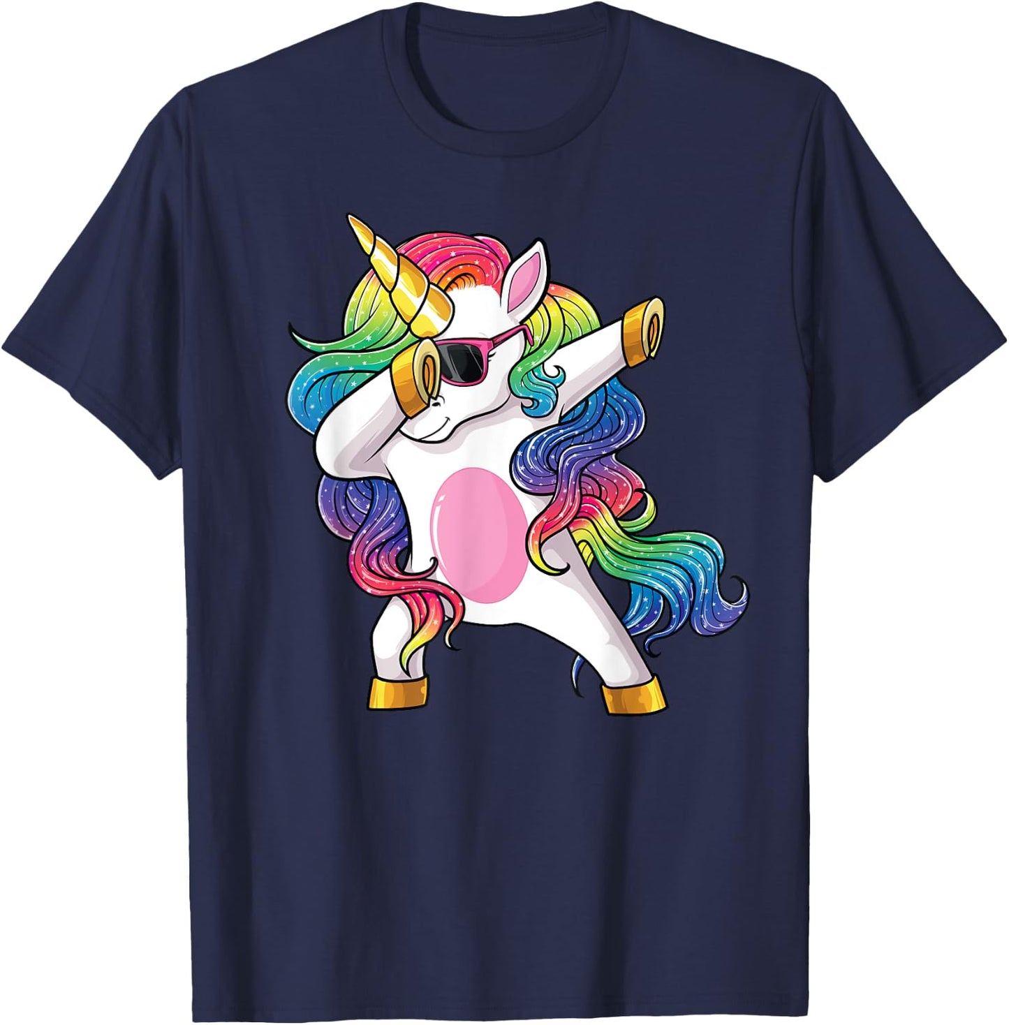Dabbing Unicorn Shirt Kids Girls Boys Toddlers Dab Unicorn T-Shirt - T-Shirt | Navy