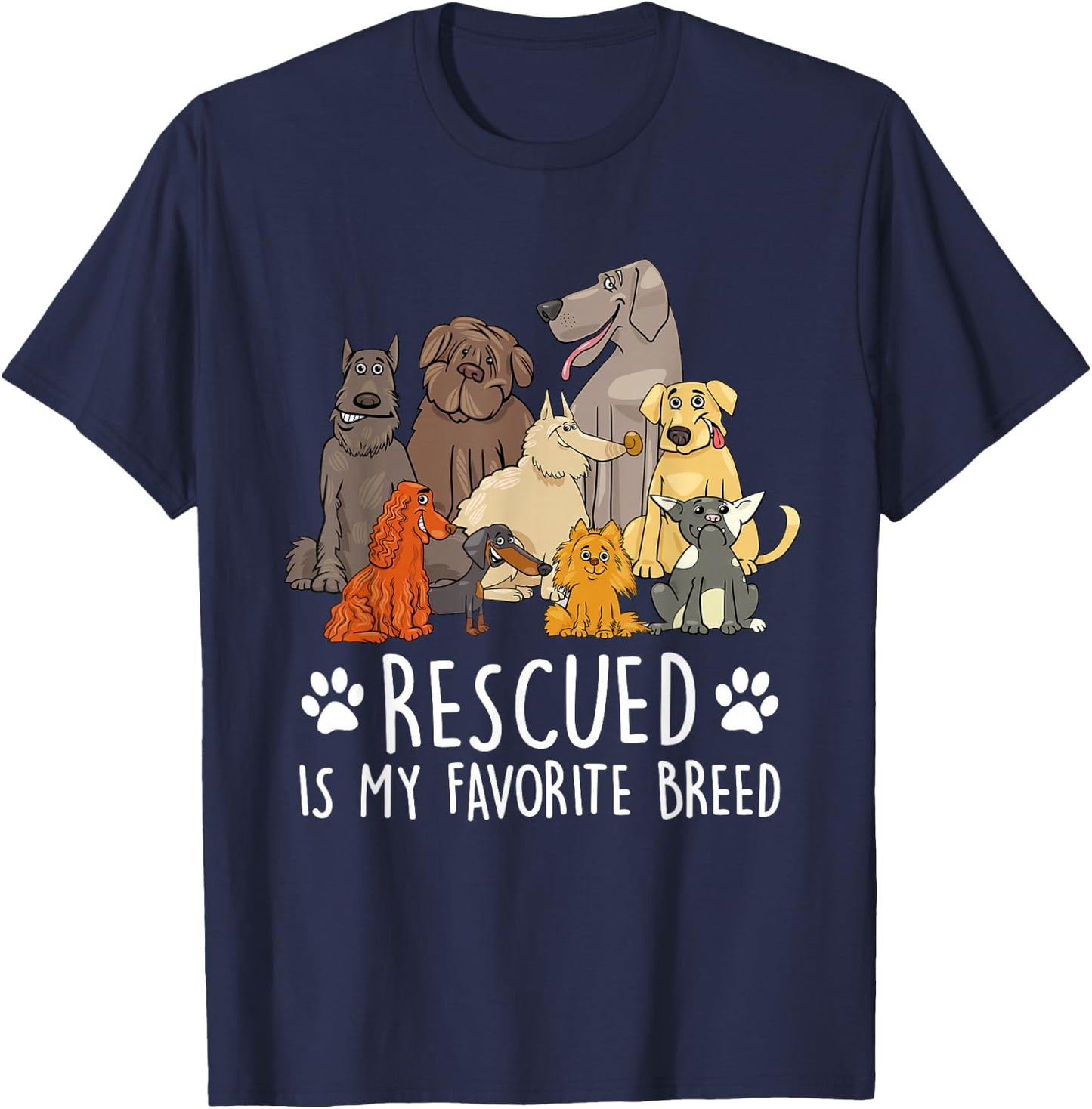 Funny Dog Design with Humorous Saying T-Shirt - T-Shirt | Navy