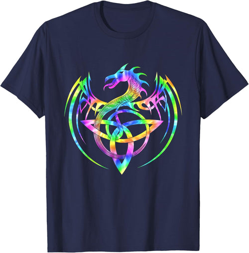 Tie Dye Tribal Celtic Knot Fantasy Dragon