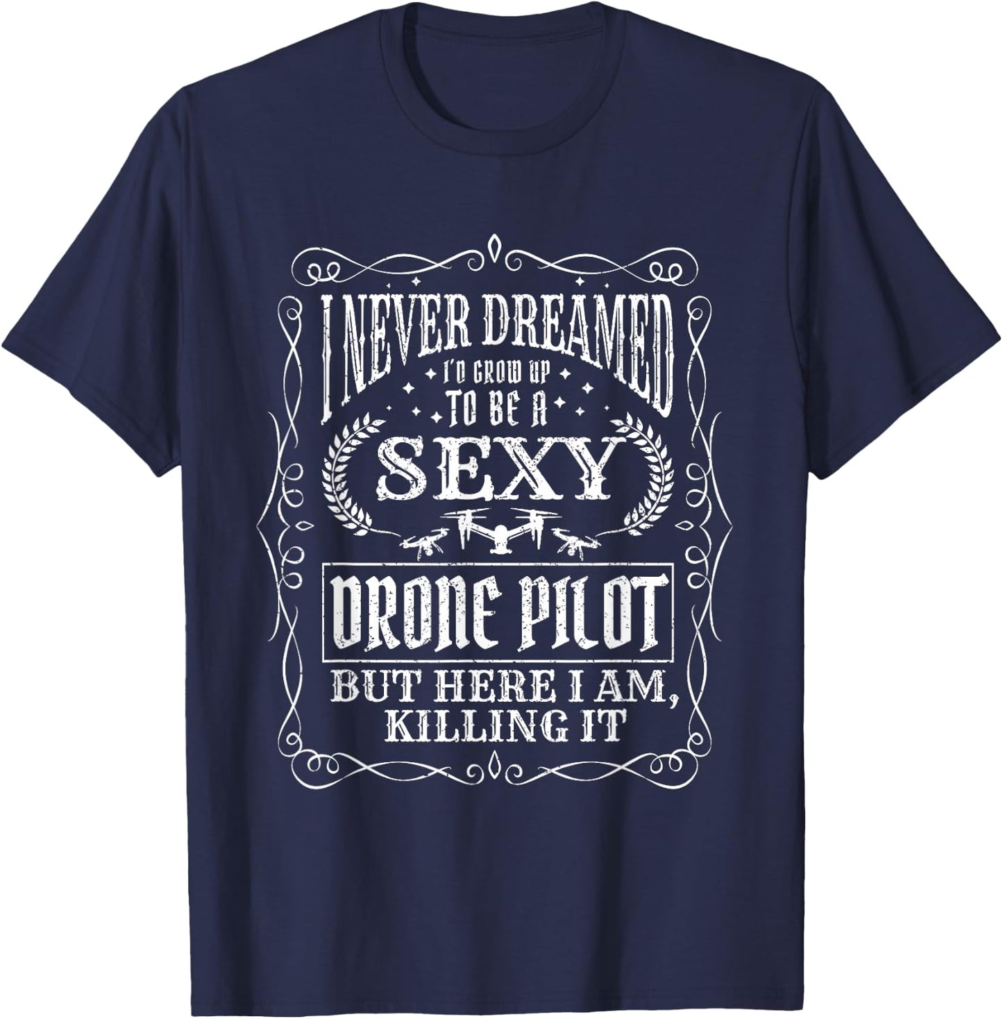 Retro Vintage Funny Drone Pilot T-Shirt - T-Shirt | Navy