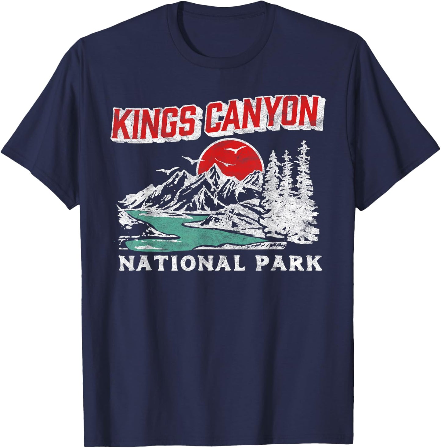Vintage Kings Canyon National Park 80s California Retro T-Shirt - T-Shirt | Navy
