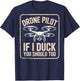 Funny FPV Drone Racer Pilot Drone Racing (On Back) T-Shirt - T-Shirt | Navy