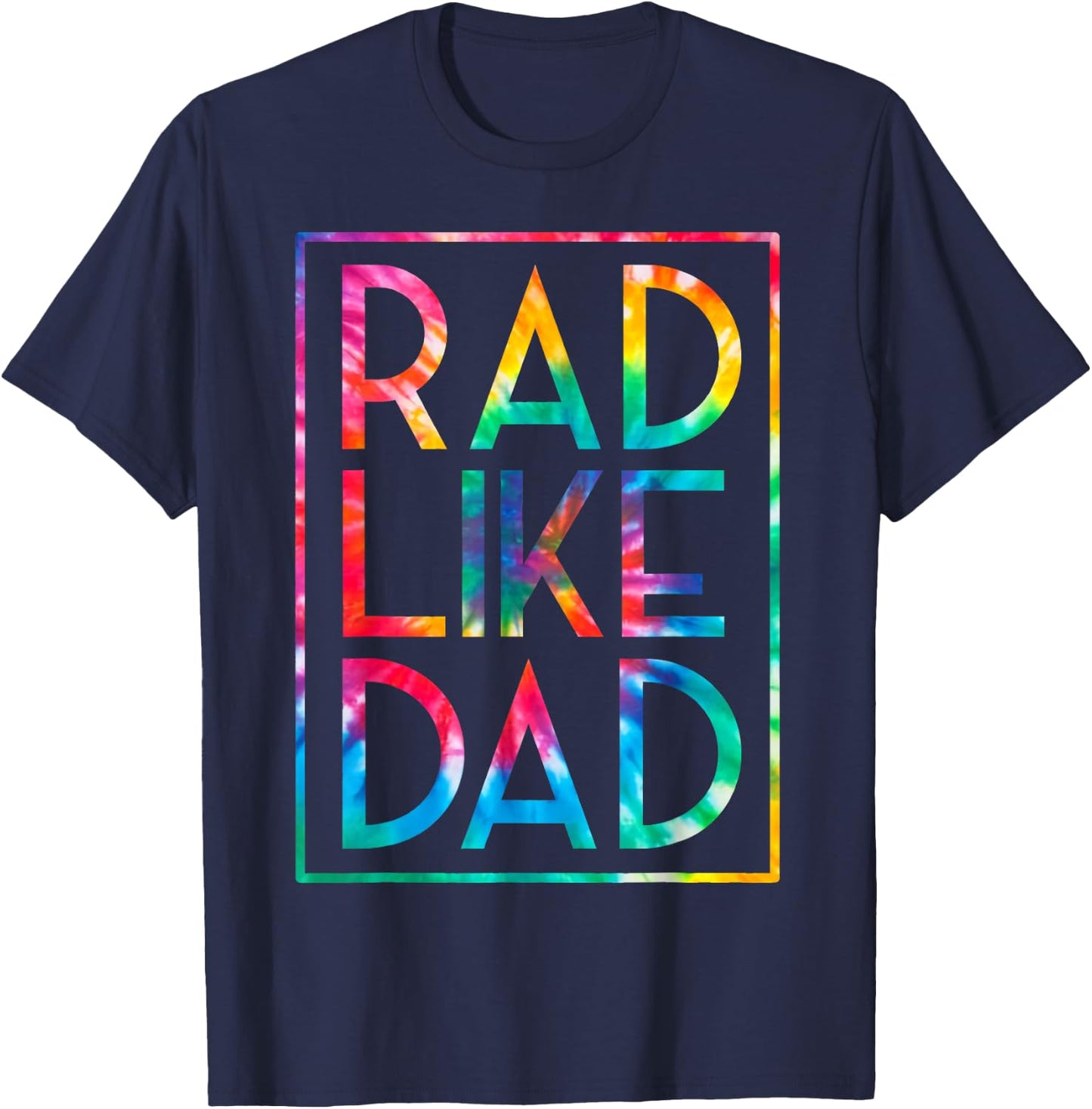 Kids Rad Like Dad Tie Dye Funny Fathers Day Toddler Boy Girl T-Shirt - T-Shirt | Navy