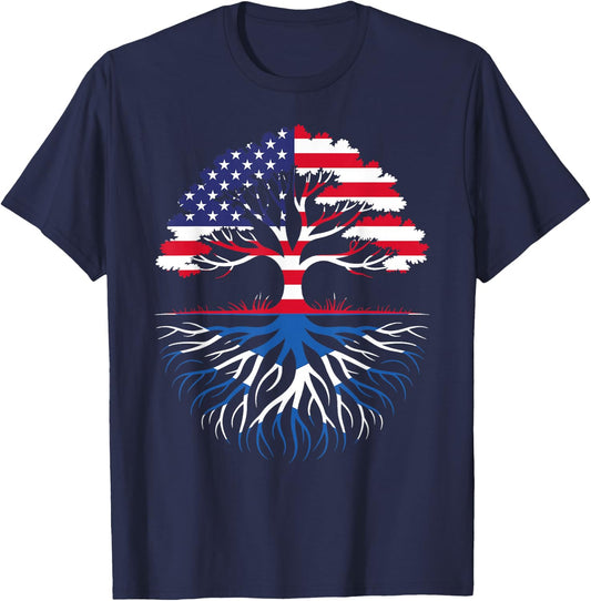 American Grown Scottish Roots Flag Heritage T-Shirt - T-Shirt | Navy