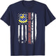 502nd Infantry Regiment Veteran USA Flag Veterans Day Xmas T-Shirt - T-Shirt | Navy