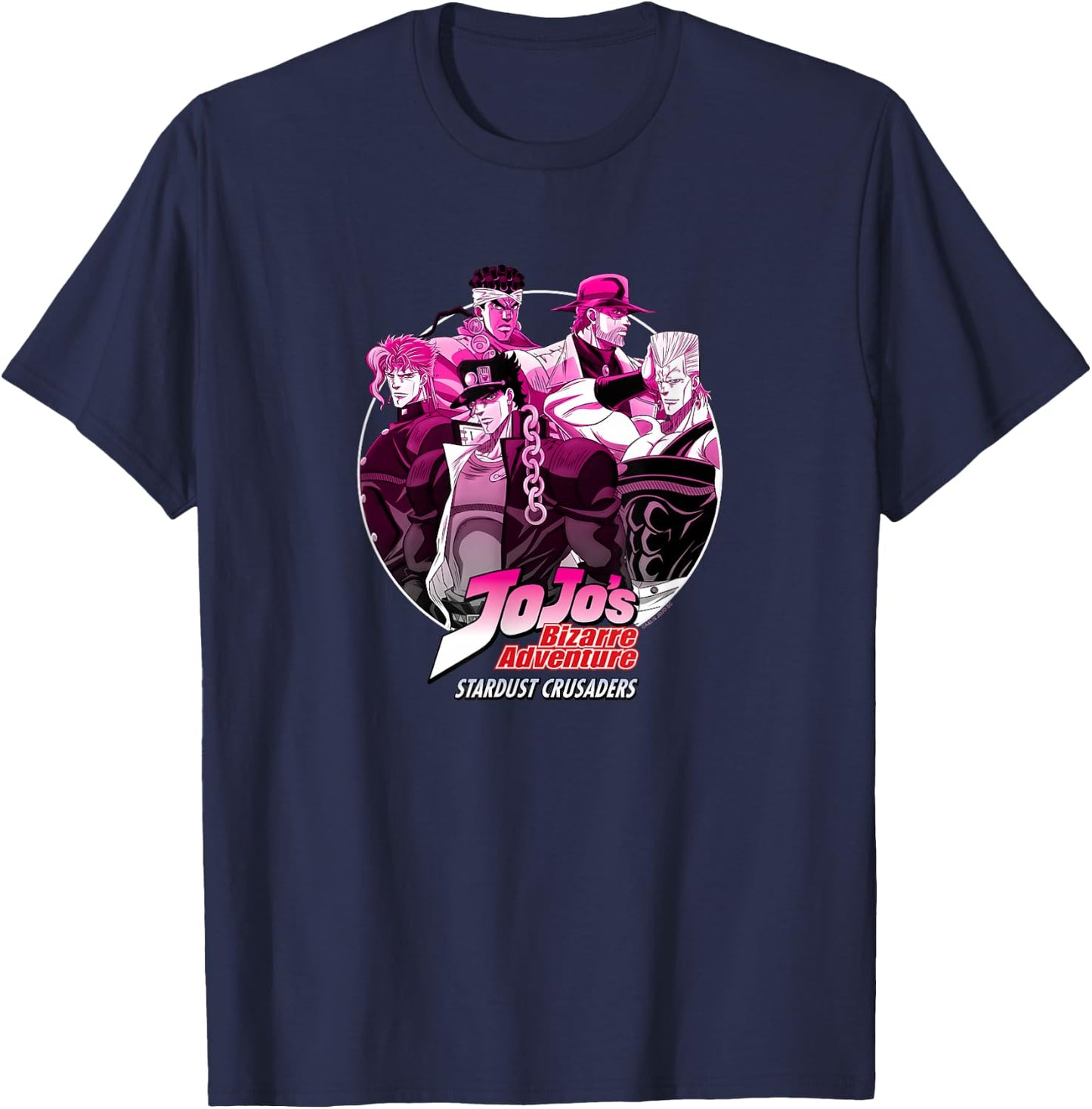 JoJo's Bizarre Adventure Stardust Crusaders Group Anime T-Shirt - T-Shirt | Navy