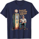 Vintage Gas Pump Powered By Gasoline And Caffeine T-Shirt - T-Shirt | Navy