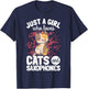 Saxophonist Girl Saxist Sax Cat Saxophone T-Shirt - T-Shirt | Navy