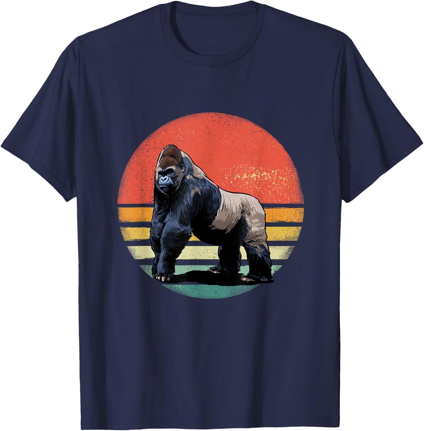 Gorilla Shirt Retro Style Animal Ape Primate Gorilla Lovers T-Shirt - T-Shirt | Navy
