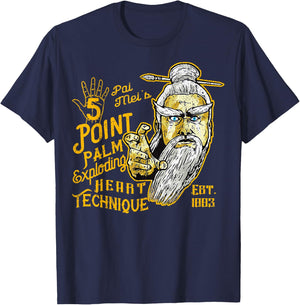 Vintage Pai Mei 5 Point Palm Exploding Heart Technique 1 T-Shirt - T-Shirt | Navy