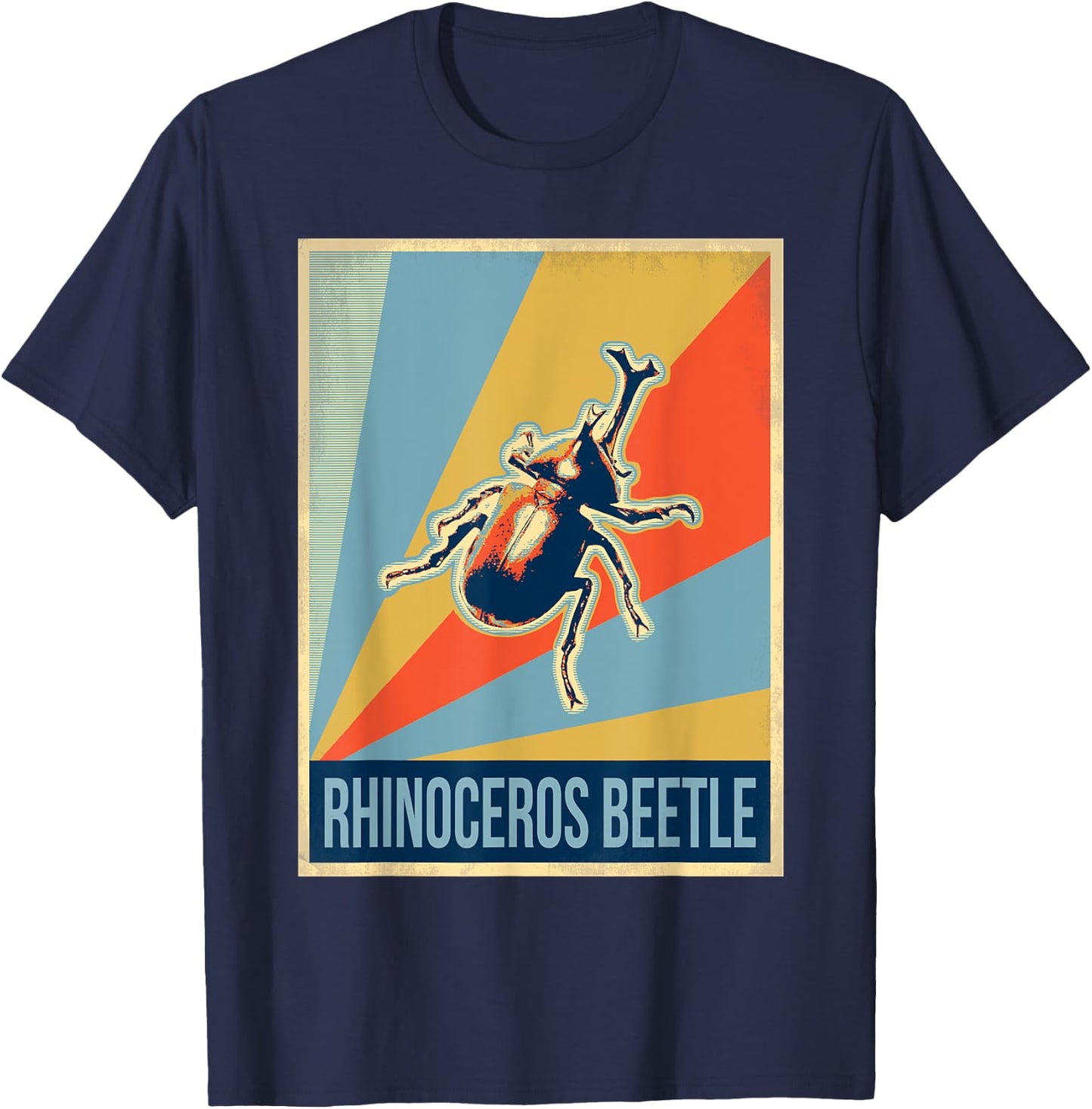 Vintage Rhinoceros Beetle T Shirt T-Shirt - T-Shirt | Navy