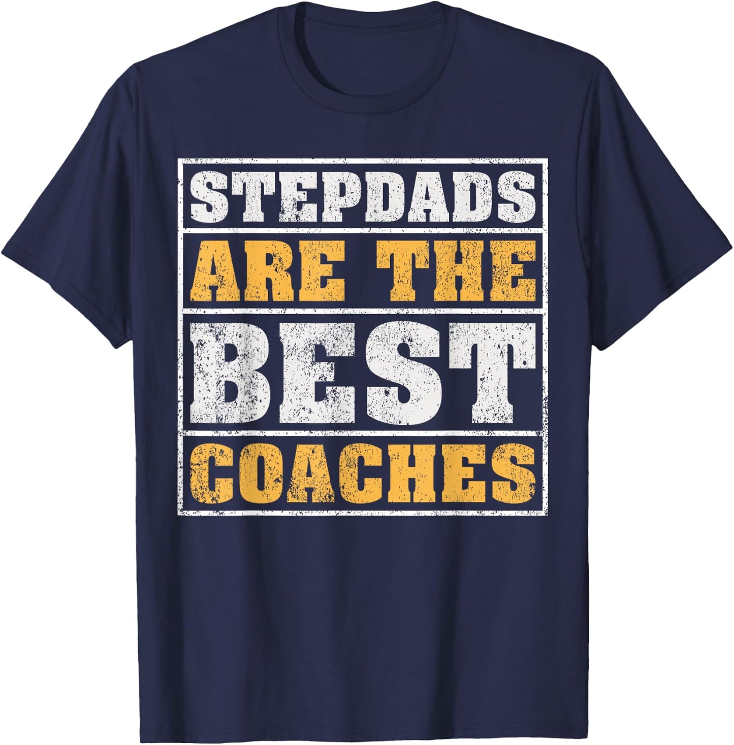Vintage Stepdad Are The Best Coaches Stepdad Father's Day T-Shirt - T-Shirt | Navy