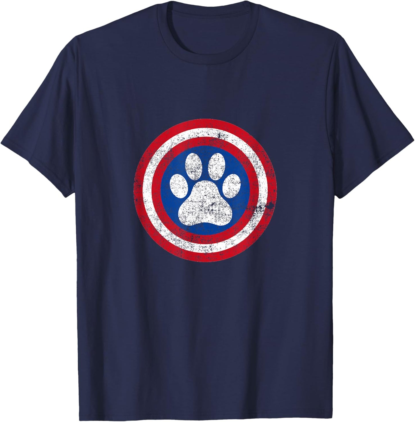 Captain Dog Super Hero Funny Pet Lover T-Shirt - T-Shirt | Navy