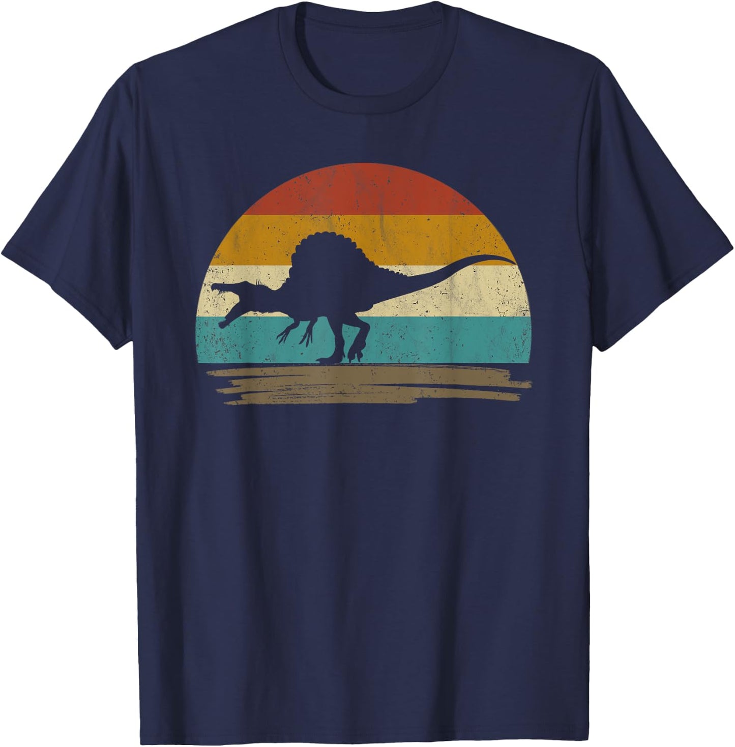 Retro Vintage Spinosaurus Dinosaur T-Shirt - T-Shirt | Navy