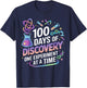 100 Days of Discovery Science Experiment Lover Girls Boys T-Shirt - T-Shirt | Navy