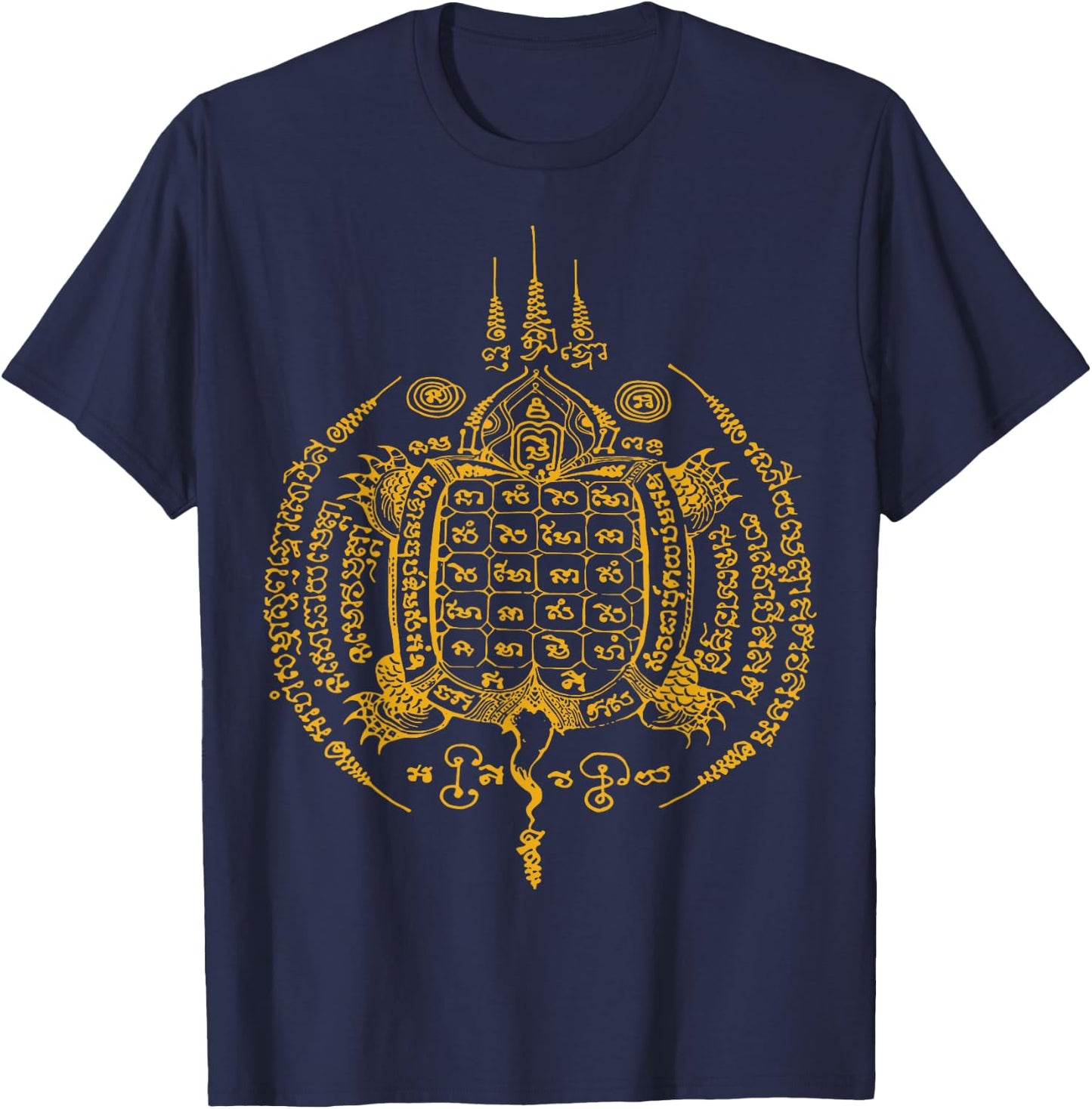 Sawadee Thai Traditional Sak Yant Thai Twin Tigers Muay Thai T-Shirt - T-Shirt | Navy