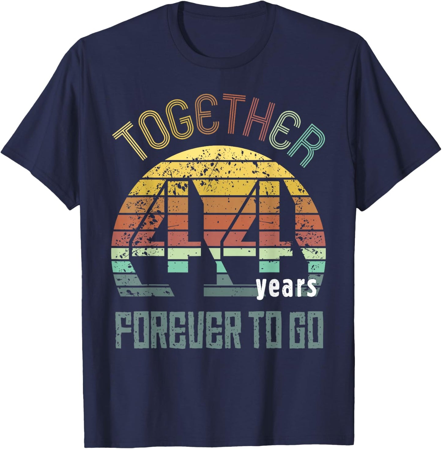 44 Wedding Anniversary for Couple Best 44th Year of Marriage T-Shirt - T-Shirt | Navy