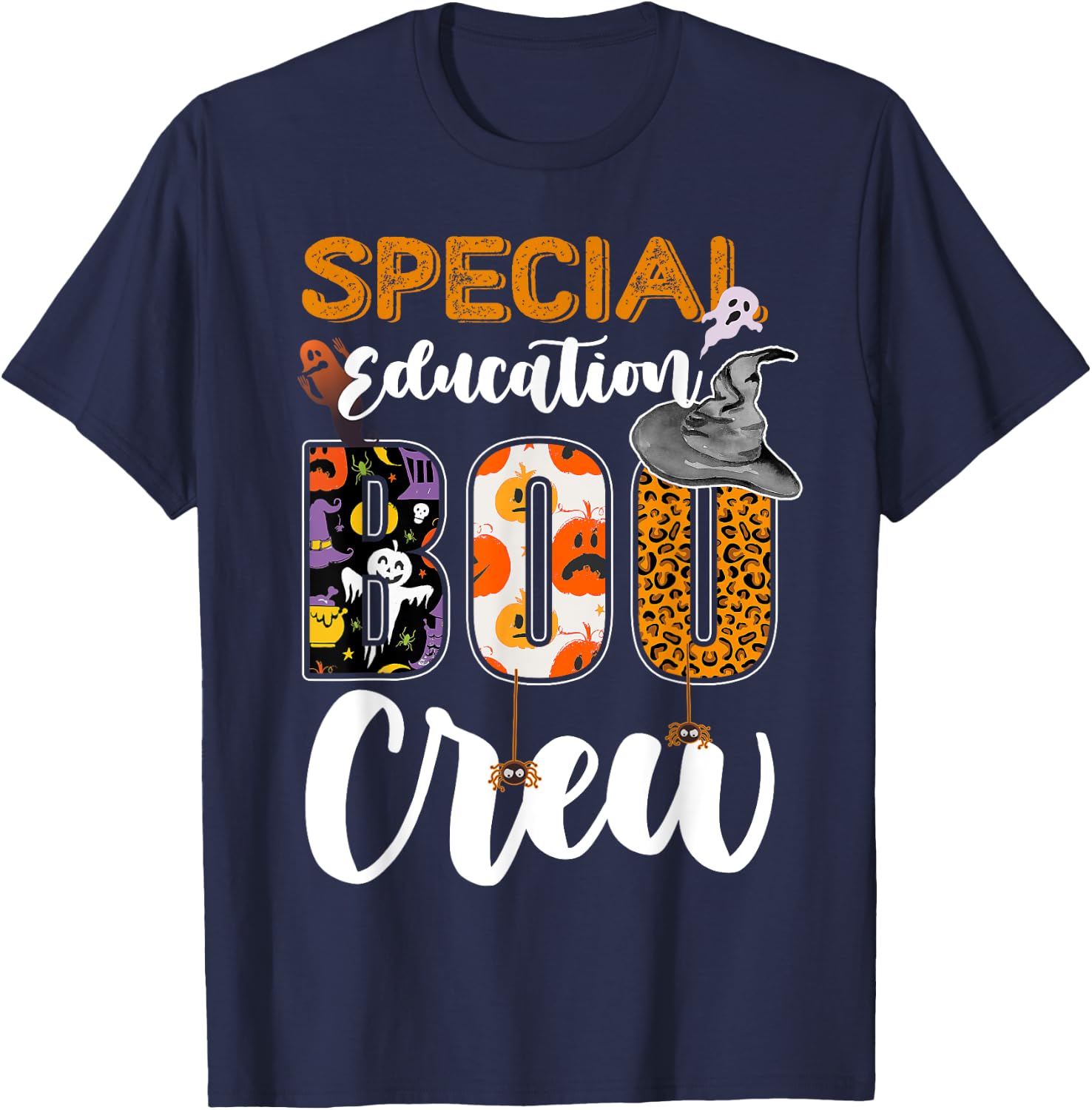 Special Education Boo Crew Ghost Funny Halloween Matching T-Shirt - T-Shirt | Navy