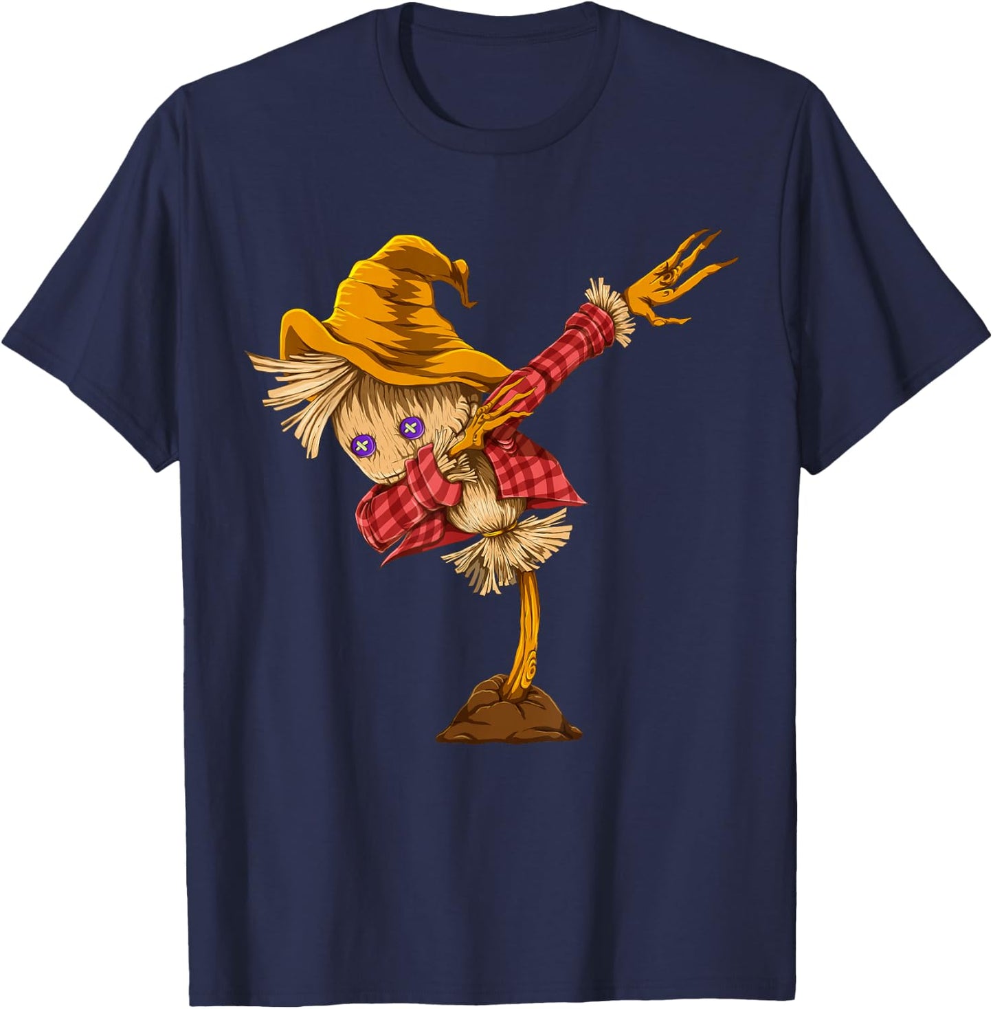 Dabbing Scarecrow Funny Halloween Costume Spooky Halloween T-Shirt - T-Shirt | Navy