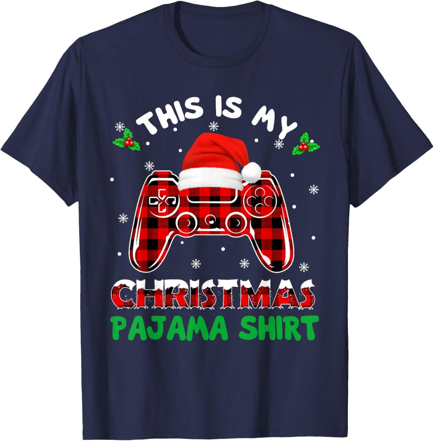 This Is My Christmas Pajama Shirt Gamer Video Game Boys Kids T-Shirt - T-Shirt | Navy