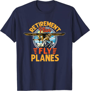 Pilot Retirement Father's Day Grandpa Aircraft Airplane T-Shirt - T-Shirt | Navy