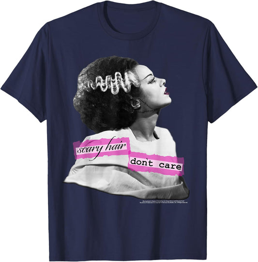 Universal Monsters Bride Of Frankenstein Scary Hair T-Shirt - T-Shirt | Navy